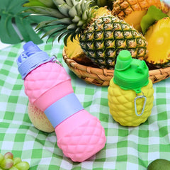 Pineapple Silicon Folding Kids Water Bottle