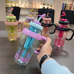 Giant Plastic Bottle with Straw & Handle
