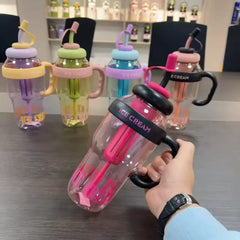 Giant Plastic Bottle with Straw & Handle
