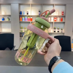 Giant Plastic Bottle with Straw & Handle