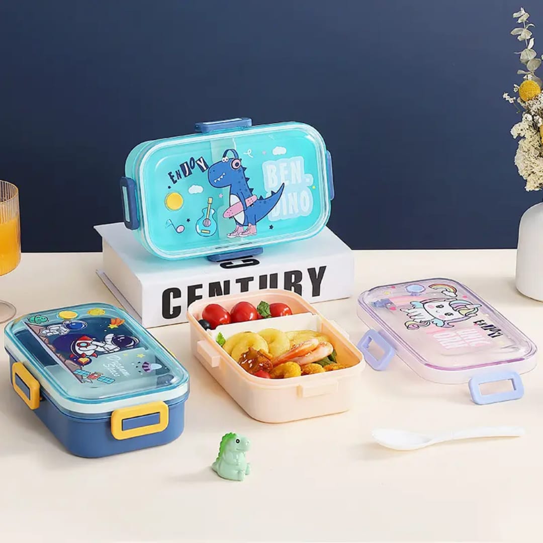 Two Partition Cartoon Plastic Lunch Box