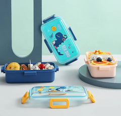 Two Partition Cartoon Plastic Lunch Box