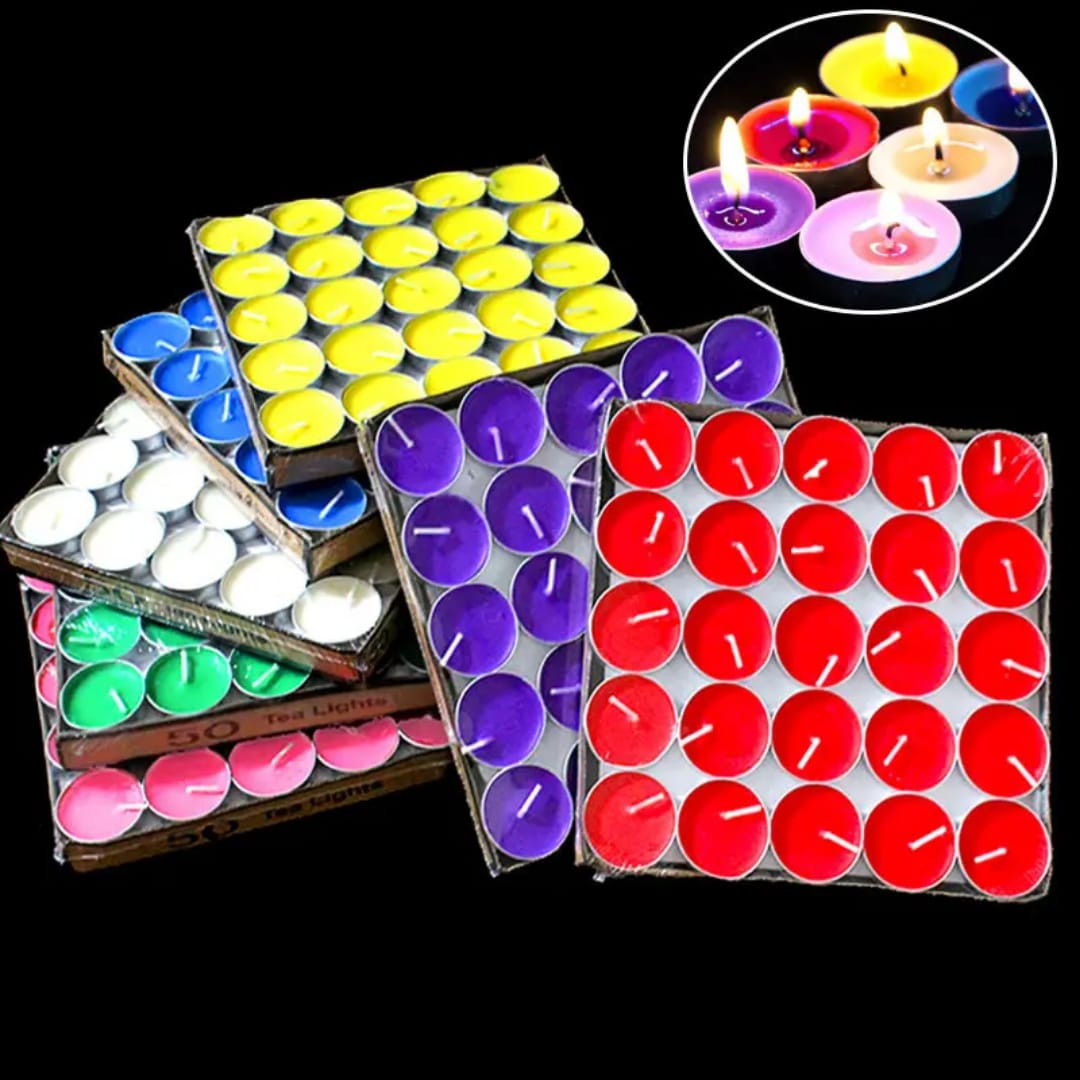 Light Candle Mix Color Pack of 50 Pcs