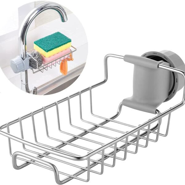 Adjustable Sink Faucet Sponge Holder Rack