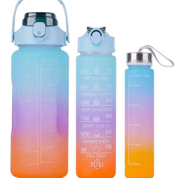 3-in-1 Motivational Water Bottle Set