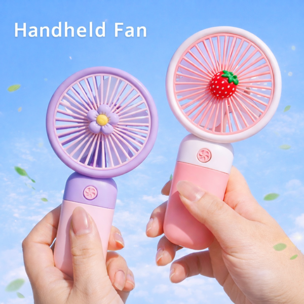 Cute Handheld USB Mini Fan – Portable Rechargeable Cooling Fan for Travel & Daily Use